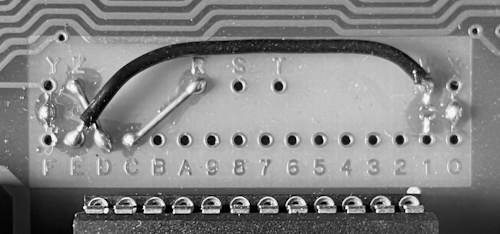 Jumper area on the Apple-1 mainboard