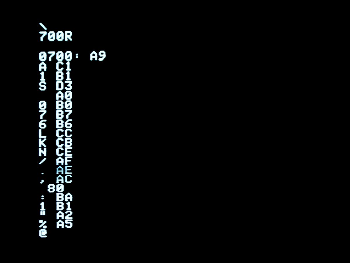 Screenshot of ASCII HEX, Keyboard version