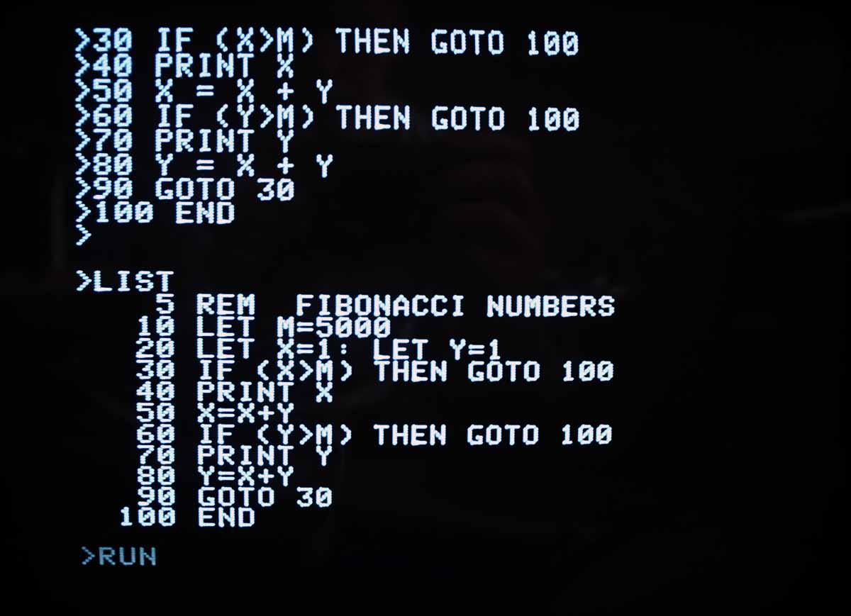 Screenshot of Apple BASIC, version Huston